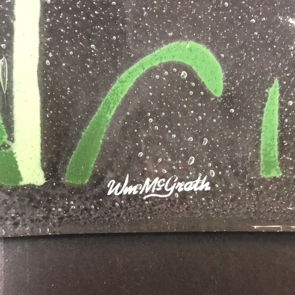 Wm McGrath Fused Glass 10" x 10" Platter - Picture 13 of 13